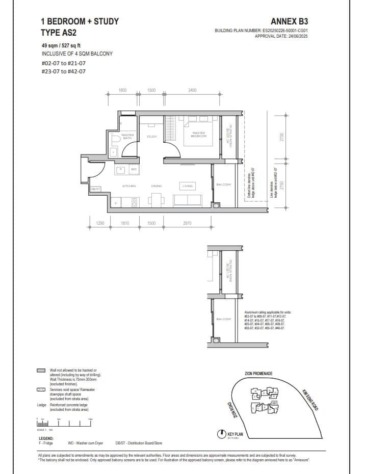 Promenade-Peak-Type-AS2-1Bedroom+Study