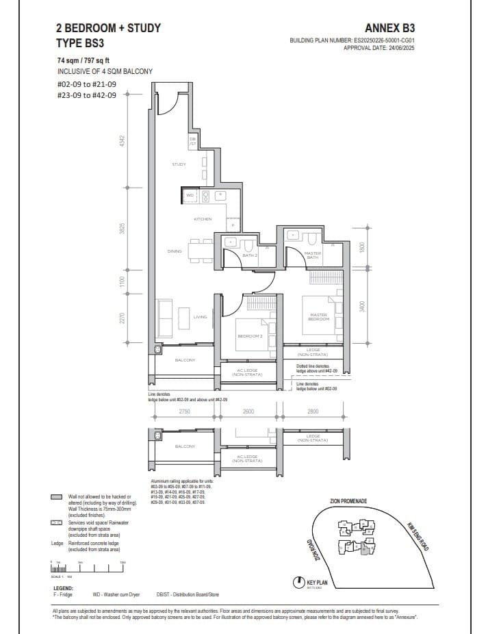 Promenade-Peak-Type-BS3-2Bedroom+Study